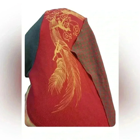 Cirque Du Soleil Top Red Gray Acrobat Art Asymmetrical Hem  Size Small - Picture 12 of 14